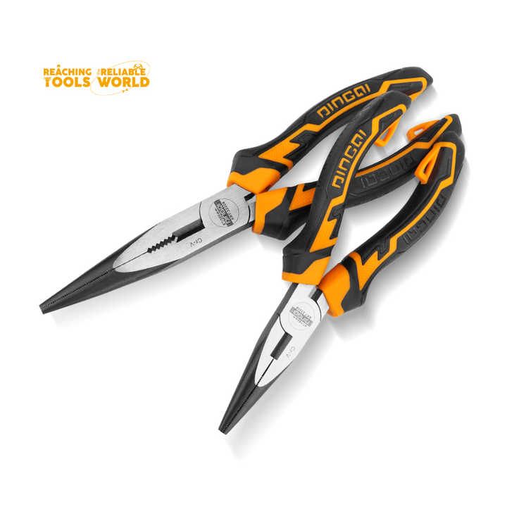 Picture of DingQi New Design Cheap Price Multifunctional Tools 6Inch Carbon Steel Long Nose Pliers With Tpr Handle