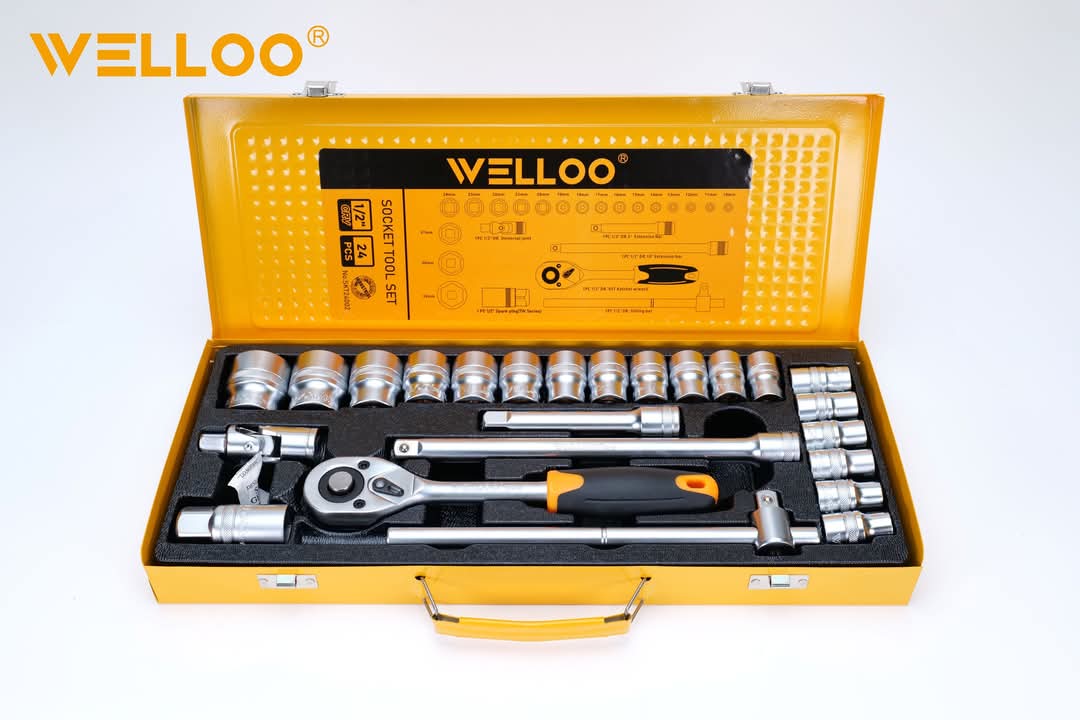 Picture of WELLOO 24pcs Heavy Duty Socket Auto Wrench Set Auto Repair Hand Tools