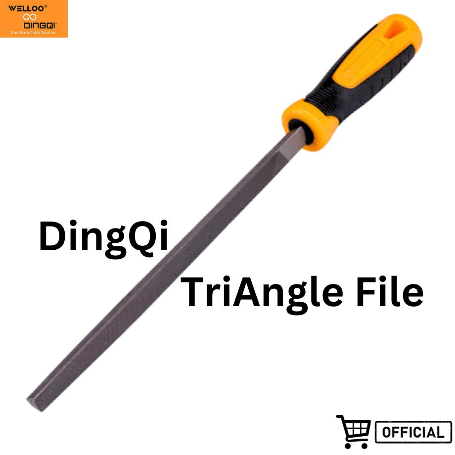 Picture of DingQi BD Wholesale Market Agents High Stainless Steel Triangle Steel File With Double Colour Handle 8 inch
