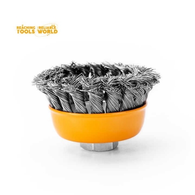 Picture of DingQi 3"inch Factory Price Custom Twisted Stainless Steel Wire Brush For Grinders Derusting Brush