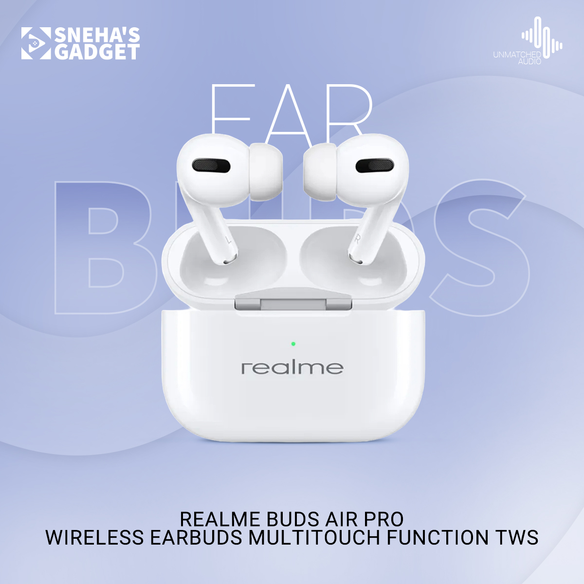 Picture of (Realme) Buds Air Pro Wireless Earbuds Multitouch Function Tws Wireless Mini Air Buds Bluetooth - Bluetooth Headphone