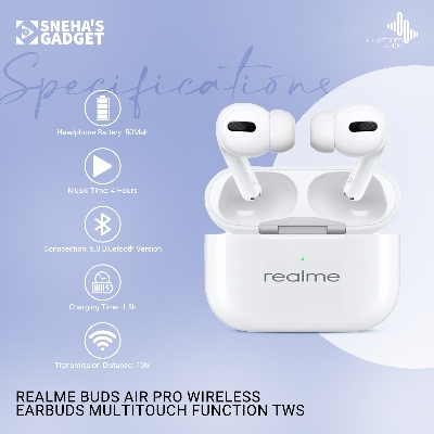 Picture of (Realme) Buds Air Pro Wireless Earbuds Multitouch Function Tws Wireless Mini Air Buds Bluetooth - Bluetooth Headphone