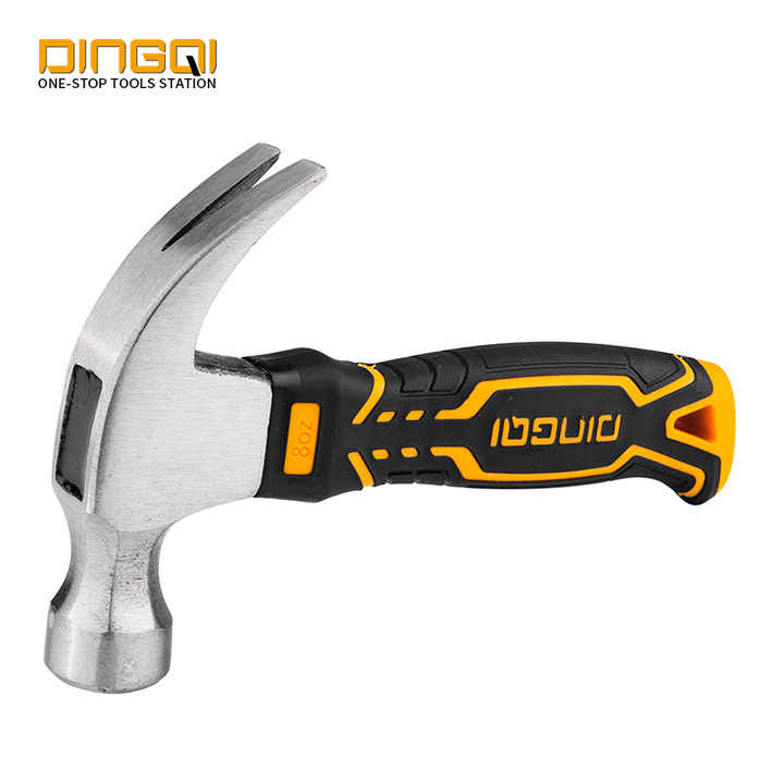 Picture of DINGQI 45 steel 8OZ 250g with TPR PVC handle small claw hammer mini stubby hammer