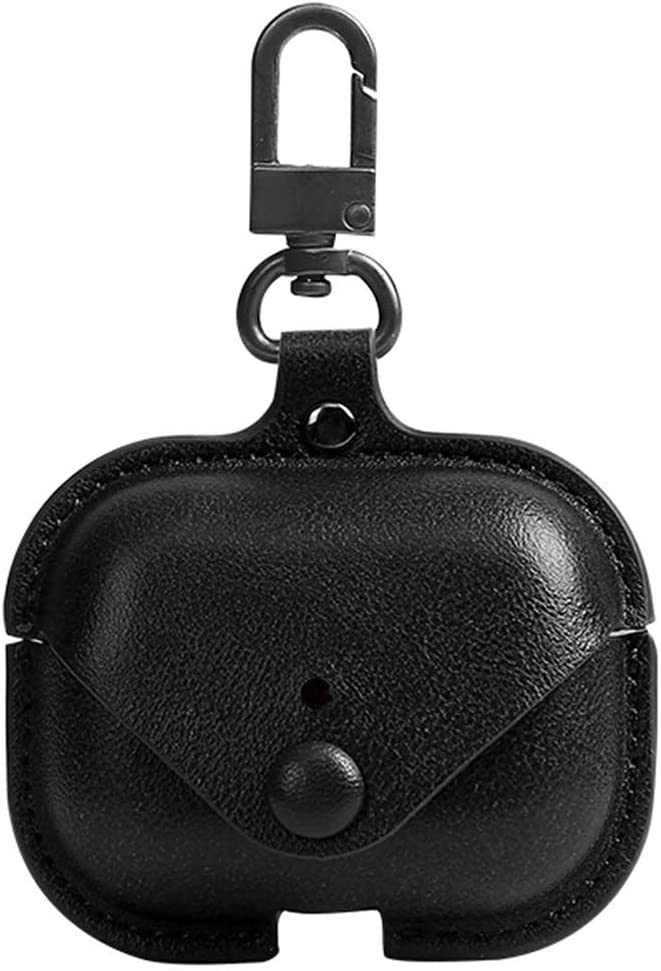 Picture of Airbuds Pro PU Leather Shockproof with Loss Prevention Clip Case Premium Protective Carrying Cover black
