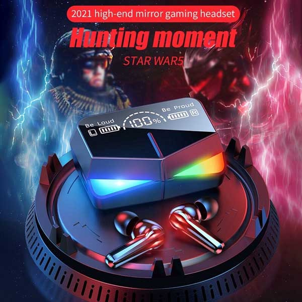 Picture of M28 TWS Bluetooth 5.1 Gaming Headset Dual Mode Wireless Earphones Sports Stereo Sound Low Latency LED Digital Display Smart Touch Earphone