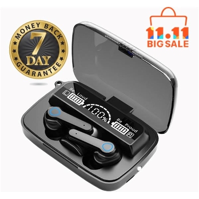 Picture of M19 Tws Wireless Bluetooth 5.1 Headphones Touch Control Stereo Earbuds With Digital Led Display - Earphone - Earbuds