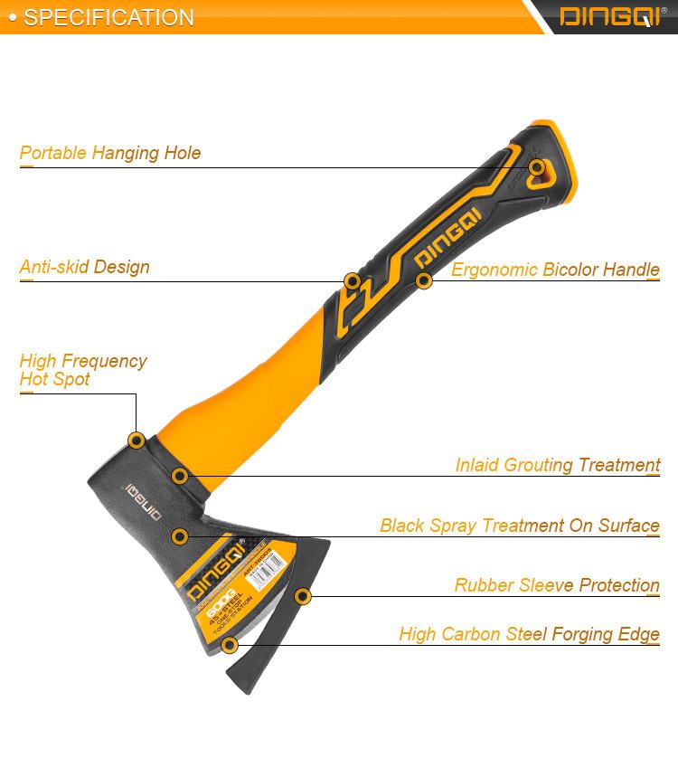 Picture of DINGQI 600G Polished Head Plastic Handle Durable Wood Cutting Tools