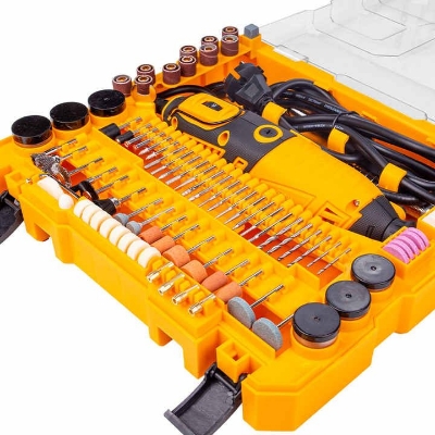 Picture of DINGQI Mini Drill Machine Dremel Drills Rotary DIY Tools Set 185W Die Grinder DIY Tool Variable Speed Mini Hand Grinder