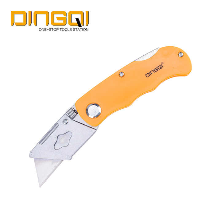 Picture of Dingqi 5 Pcs Professional Plastic Handle Yellow Small Sharp Foldable Utility Knife (63104)