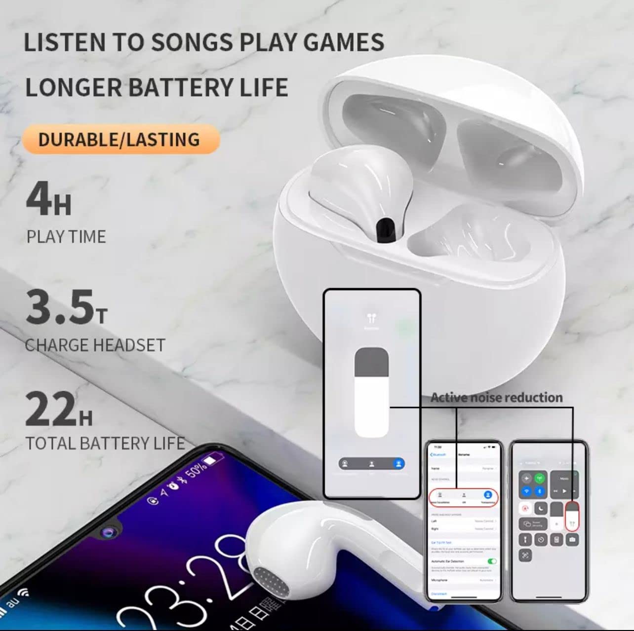 Picture of Pro 6 Wireless Bluetooth Headphones TWS Earphones Mini Heaset with Charging Case Earbuds for All Phone