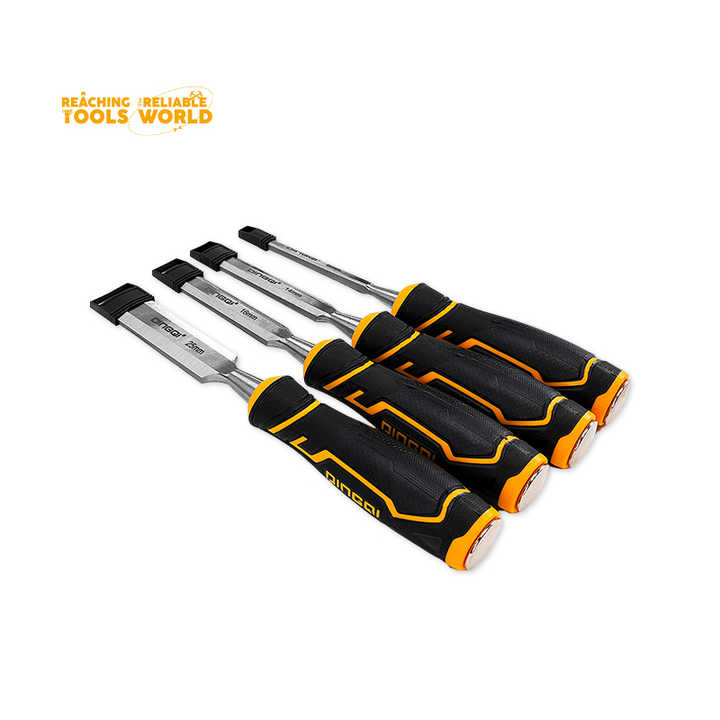 Picture of DINGQI 6 /14 /16 /25mm Woodworking Carpenter Firmer Chisel 4 Piece Wood Carving Chisel Set