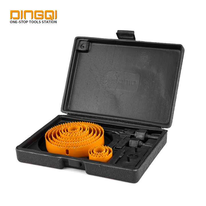 Picture of DingQi Professional High Carbon Steel 11PCS Metal Hole Saw Kit Set for Wood