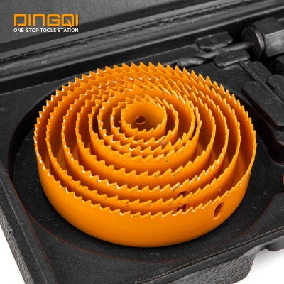 Picture of DingQi Professional High Carbon Steel 11PCS Metal Hole Saw Kit Set for Wood