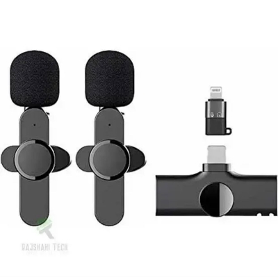 Picture of K9 Wireless Dual Microphone Professional Lapel Lavalier Microphone Remove Noise For Type C+Apple