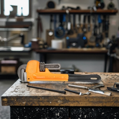 Picture of WELLOO HPW0814 /14" inch Adjustable Heavy Duty Pipe Wrench Cutter with Dip Handle Pipe Wrench