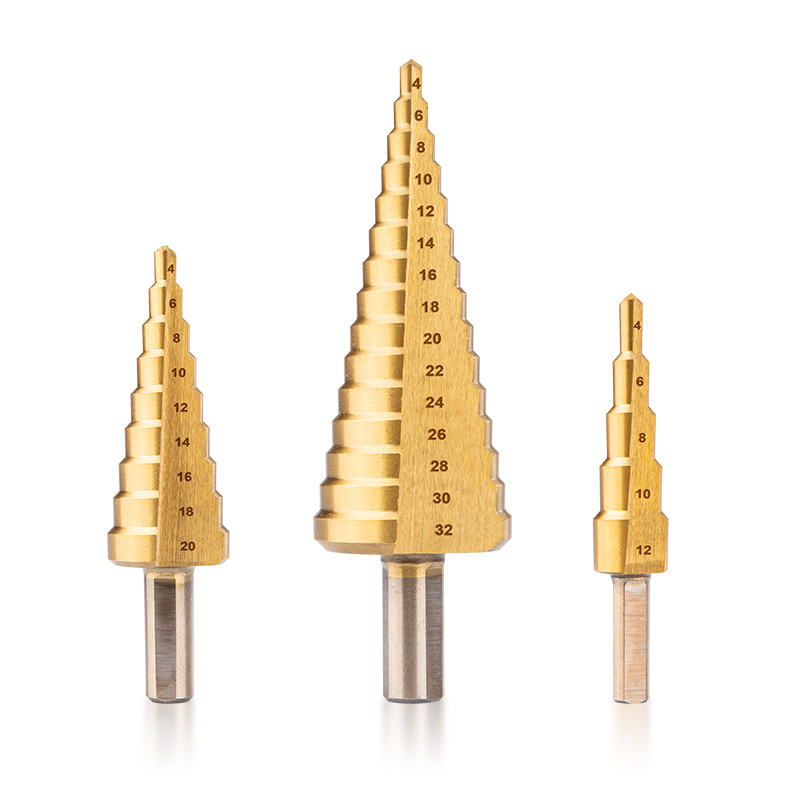 Picture of DINGQI HSS Hot Sale Step Drill Bits 15-60mm Full Size Hex Shank Flute High Speed Steel Step Drill for Metal