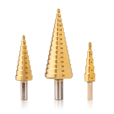 Picture of DINGQI HSS Hot Sale Step Drill Bits 15-60mm Full Size Hex Shank Flute High Speed Steel Step Drill for Metal