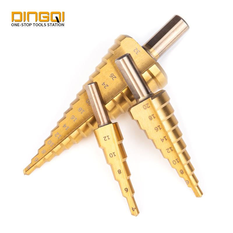 Picture of DINGQI HSS Hot Sale Step Drill Bits 15-60mm Full Size Hex Shank Flute High Speed Steel Step Drill for Metal
