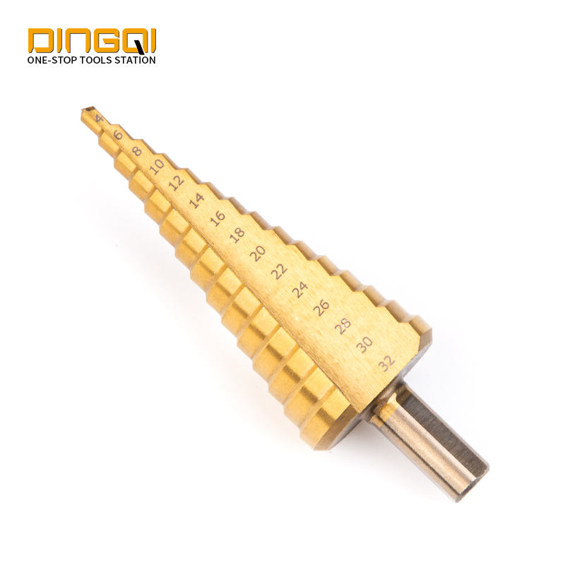 Picture of DINGQI HSS Hot Sale Step Drill Bits 15-60mm Full Size Hex Shank Flute High Speed Steel Step Drill for Metal