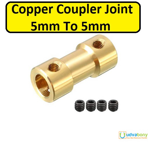 Picture of 5-5mm COPPER Coupler 5mm To 5mm Universal Motor Shaft Joint Coupling Coper Connector For Boat Electric Toy Car 775 DC Motor DIY Tools Sets