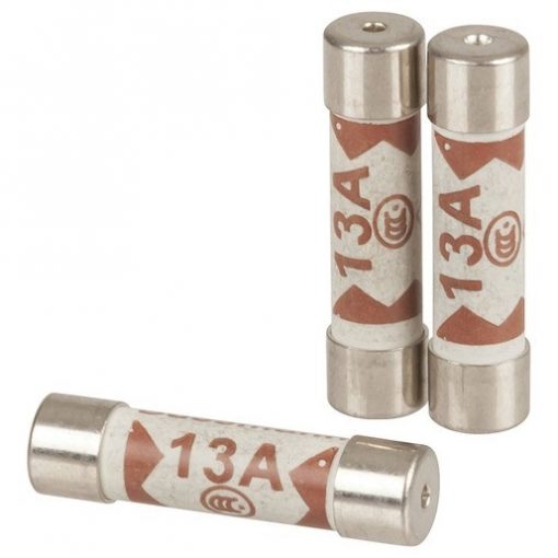10Pcs BS1362 Ceramic Fuses - 20A 250V 6x25mm Cylindrical Cartridge Fuses