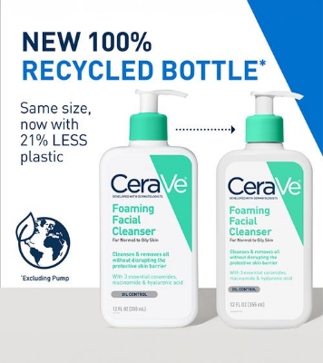 Picture of CeraVe Foaming Cleanser 16 oz for Daily Face Washing, Normal to Oily Skin