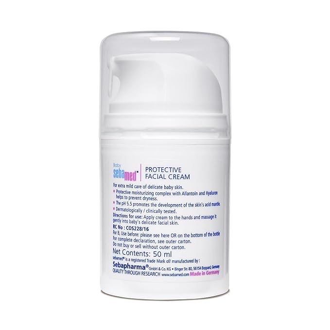 Picture of Sebamed Protective Facial Cream|pH 5.5|Baby Face Cream|Vitamin E for Soft Skin|Ideal for salivary rashes|50ml