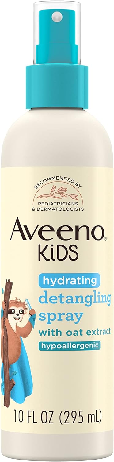 Picture of Aveeno Kids Hydrating Detangling Spray with Oat Extract, Quickly & Gently Detangles Kids' Hair, Tear-Free & Suitable for Skin & Scalp, Light Fragrance, Hypoallergenic