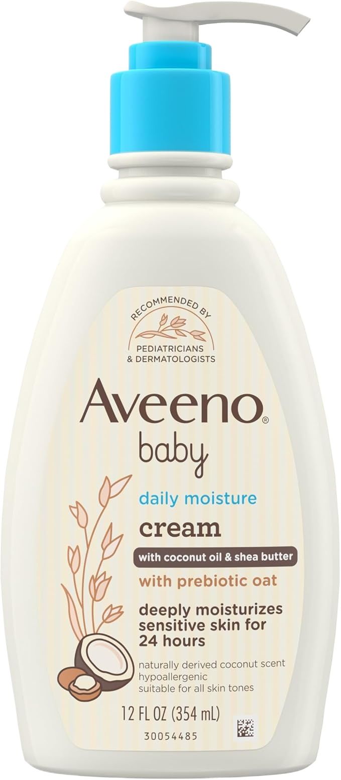 Picture of Aveeno Baby Daily Moisturizing Cream with Prebiotic Oat, Coconut Oil & Shea Butter, Gentle Coconut Scent,