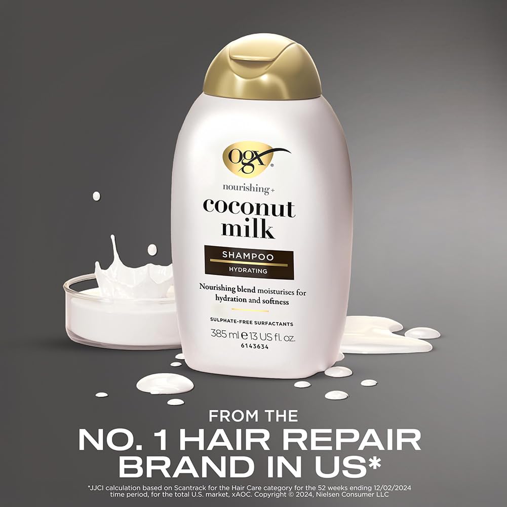 Picture of OGX Nourishing + Coconut Milk Moisturizing Shampoo, Hydrating & Restoring Shampoo