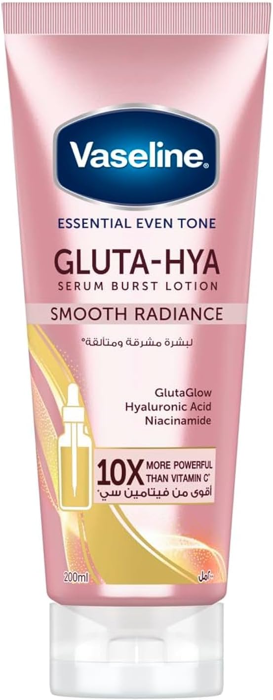 Picture of Vaseline Essential Even Tone Body Lotion Smooth Radiance, Gluta-Hya Serum Burst, 10X More Powerful than Vitamin C, Deeply Moisturising, 200ml
