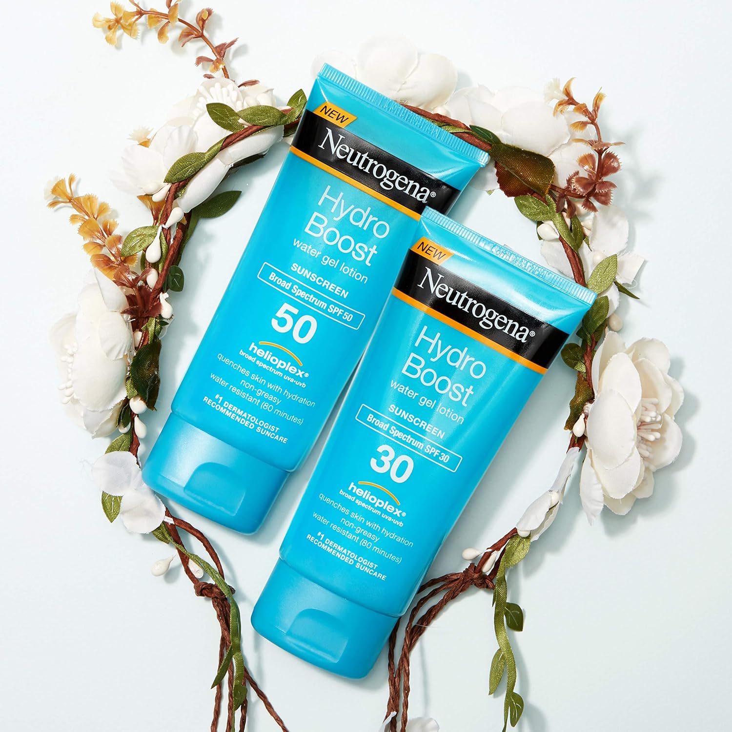 Picture of Neutrogena Hydro Boost Water Gel Moisturizing Sunscreen Lotion, Broad Spectrum Sunblock SPF 50, Water Resistant Travel Size Sunscreen For Sensitive