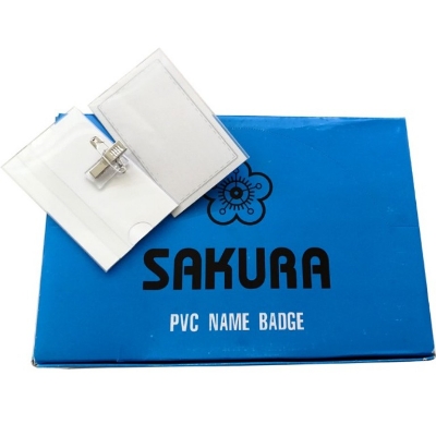 Picture of 5 PCS Transparent Clear PVC Horizontal Name Badge ID Card Holder