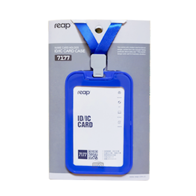 Picture of Reap 7177 Silicon ID/IC Card Name badge Holder with Lanyard/ Ribbon for Kids Name Label School Camp Office Business - Blue