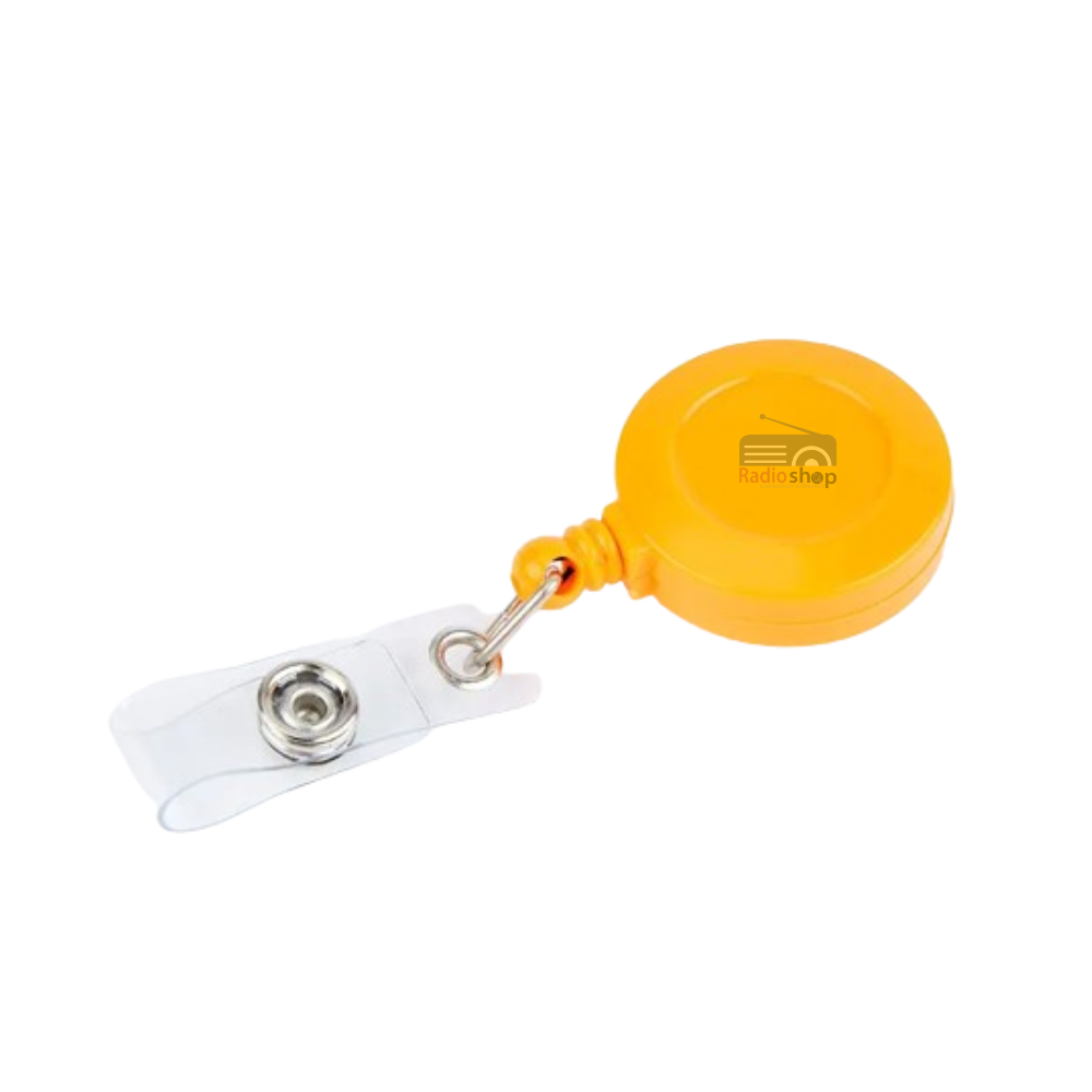 Picture of Retractable Badge Reel Holder Plastic Name Tag Cute Badge Clip - Yellow