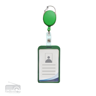 Picture of Metal ID Card Holder with Badge Reel - Green
