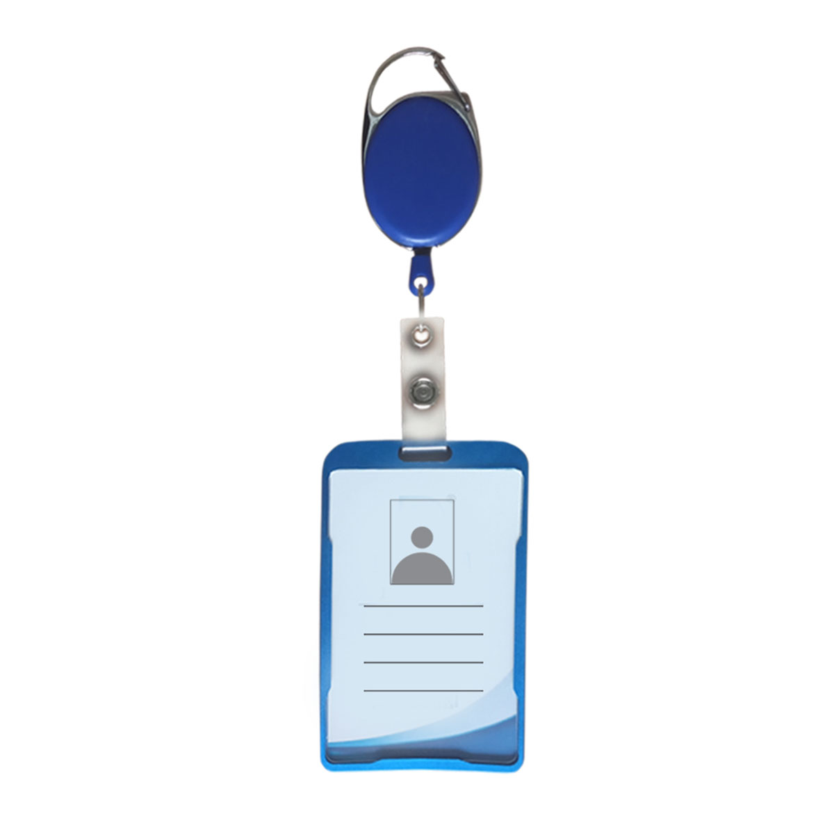 Picture of Metal ID Card Holder with Badge Reel - Blue