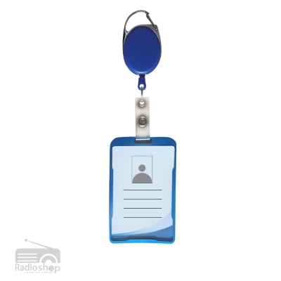 Picture of Metal ID Card Holder with Badge Reel - Blue