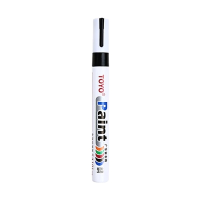 Picture of TOYO Black Color Marker Waterproof Permanent Marker tire tread rubber paint metal face Permanent Paint Marker Pen