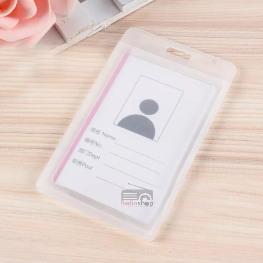 Picture of Transparent 614 White Plastic Card Sleeve ID Badge Case Clear Bank Credit Card Badge Holder