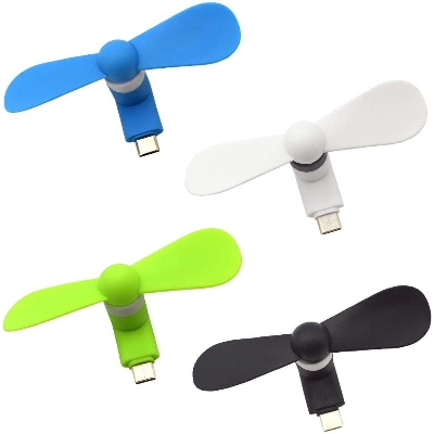 Picture of Mobile Mini Type-C Fan Air Cooling Fan for Smart Phones Electric Portable Mini Fan, Pack of 1