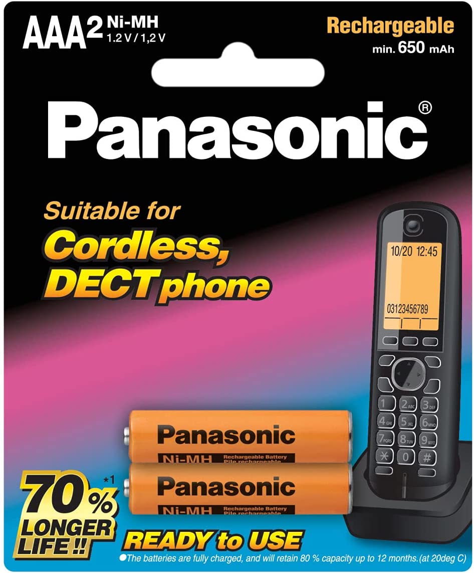 Picture of Panasonic 1.2V 650mAh AAA Ni-MH Rechargeable Battery