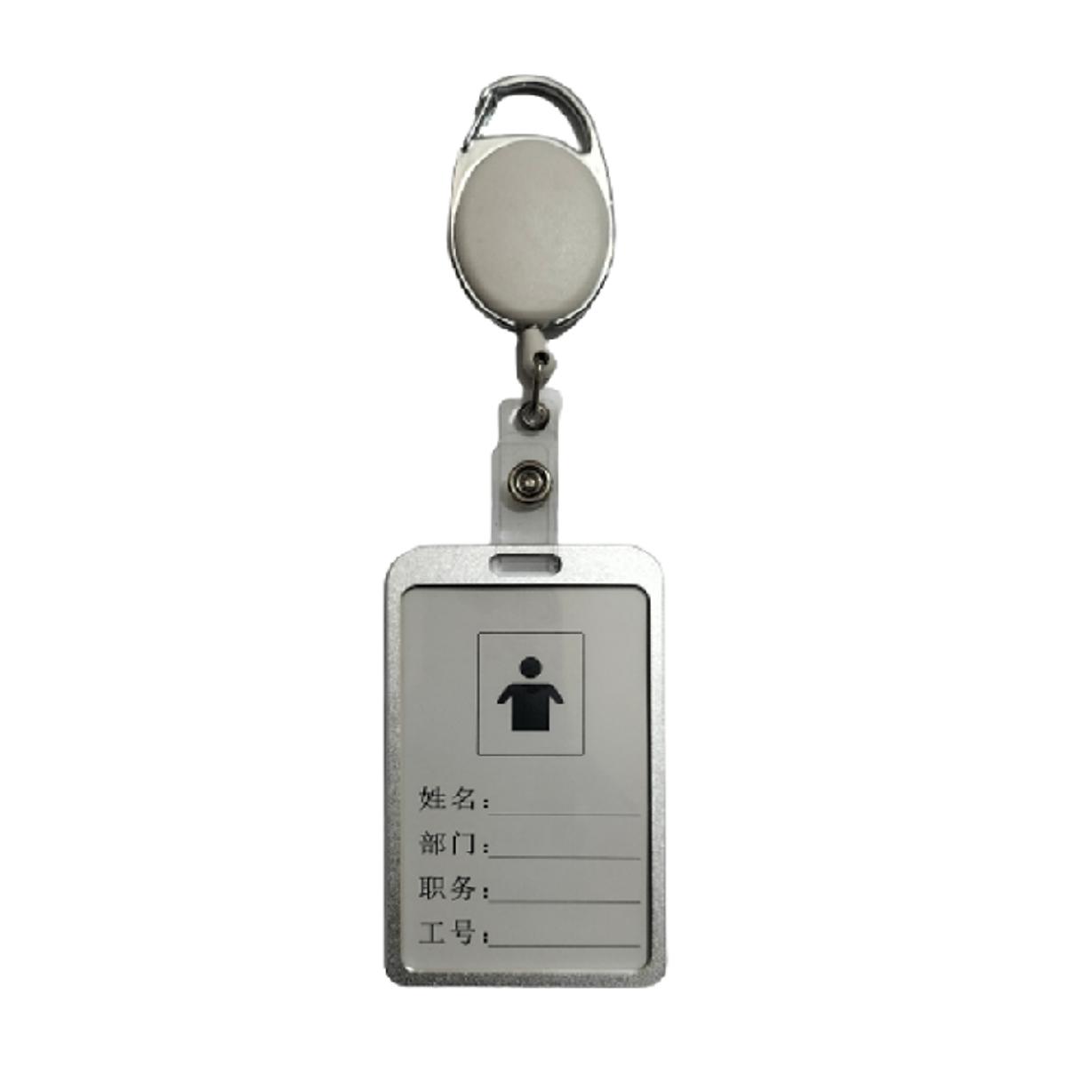 Picture of Metal ID Card Holder with Badge Reel - Silver