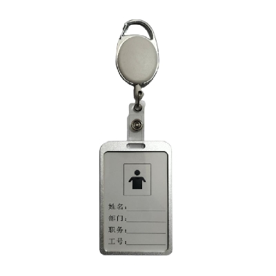 Picture of Metal ID Card Holder with Badge Reel - Silver
