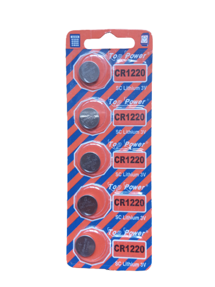 Picture of Top Power CR1220 Coin Cell Button Battery 3V Lithium Battery for Watch Electronic Toy Calculators (Pack of 5)
