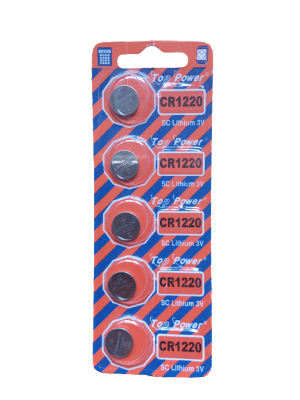 Picture of Top Power CR1220 Coin Cell Button Battery 3V Lithium Battery for Watch Electronic Toy Calculators (Pack of 5)