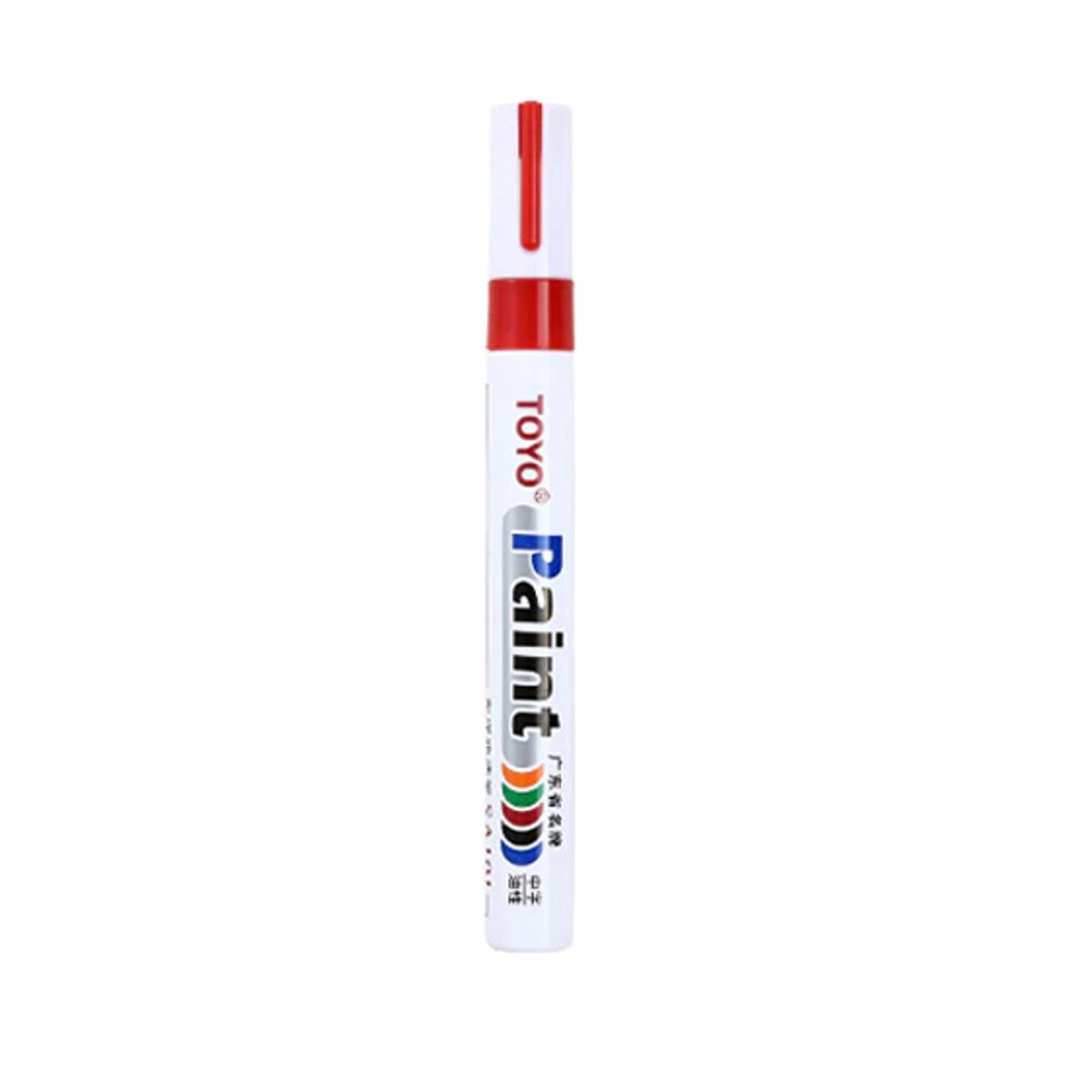 Picture of TOYO Red Color Marker Waterproof Permanent Marker tire tread rubber paint metal face Permanent Paint Marker Pen
