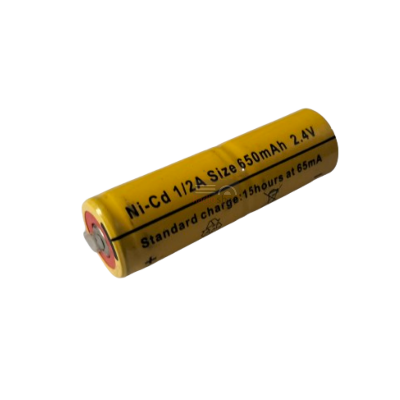 Picture of 1/2A 650mAh 2.4V Ni-Cd Pin-type Rechargeable Battery