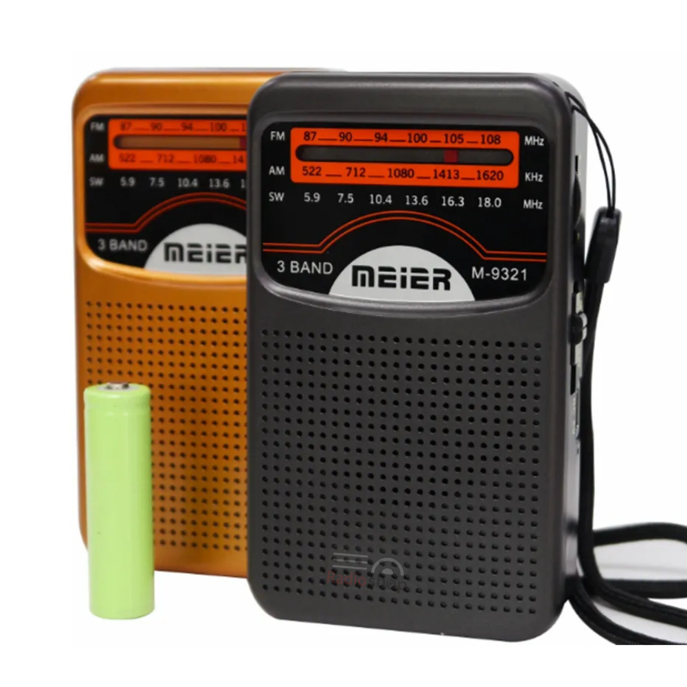 Picture of MEIER M-9321 radio rechargeable fm am sw 3 band radio mini pocket radio - Black