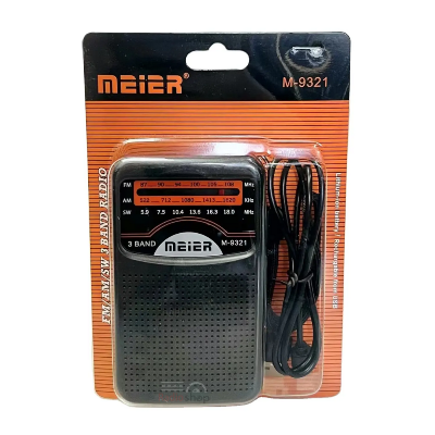Picture of MEIER M-9321 radio rechargeable fm am sw 3 band radio mini pocket radio - Black